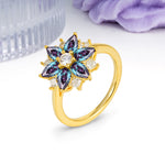 Classic Flower-Shaped 6-Prong Round Cut Alexandrite Engagement Ring - Additional view