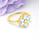 Classic Flower-Shaped 6-Prong Round Cut Moonstone Engagement Ring - Additional view