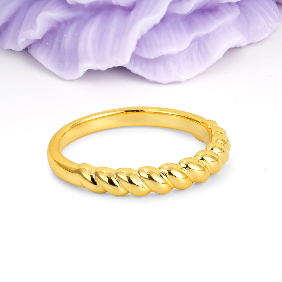 Polished Rope?Twist Stackable Wedding Ring - Additional view