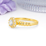 Classic Flower-Shaped 10-Prong Round Cut Moissanite Engagement Ring - Additional view