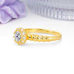 Classic Flower-Shaped 10-Prong Round Cut Lab Diamond Engagement Ring - Additional view