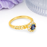Classic Flower-Shaped 10-Prong Round Cut Alexandrite Engagement Ring - Additional view