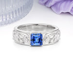 Nature-Inspired Luxury 4-Prong Sapphire Engagement Ring - Additional view