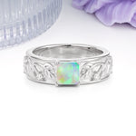 Nature-Inspired Luxury 4-Prong Fire Opal Engagement Ring - Additional view