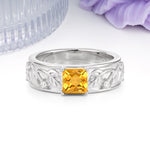 Nature-Inspired Luxury 4-Prong Citrine Engagement Ring - Additional view