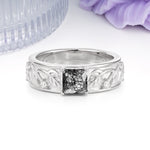 Nature-Inspired Luxury 4-Prong Black Rutilated Quartz Engagement Ring - Additional view