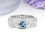 Nature-Inspired Luxury 4-Prong Aquamarine Engagement Ring - Additional view