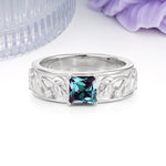 Nature-Inspired Luxury 4-Prong Alexandrite Engagement Ring - Additional view