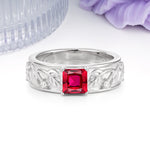 Nature-Inspired Luxury 4-Prong Ruby Engagement Ring - Additional view