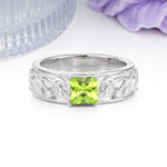 Nature-Inspired Luxury 4-Prong Peridot Engagement Ring - Additional view