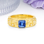 Nature-Inspired Luxury 4-Prong Sapphire Engagement Ring - Additional view