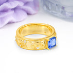Nature-Inspired Luxury 4-Prong Sapphire Engagement Ring - Additional view