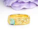 Nature-Inspired Luxury 4-Prong Fire Opal Engagement Ring - Additional view