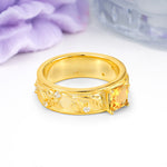 Nature-Inspired Luxury 4-Prong Citrine Engagement Ring - Additional view