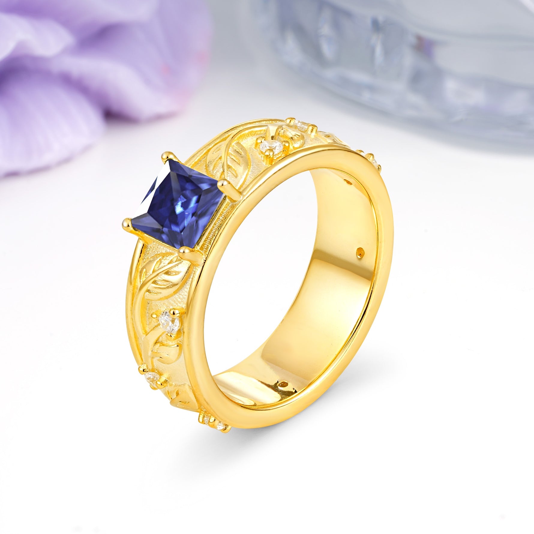 Nature-Inspired Luxury 4-Prong Tanzanite Engagement Ring - Additional view