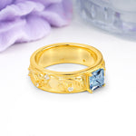 Nature-Inspired Luxury 4-Prong Aquamarine Engagement Ring - Additional view