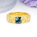 Nature-Inspired Luxury 4-Prong Alexandrite Engagement Ring - Additional view