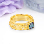 Nature-Inspired Luxury 4-Prong Alexandrite Engagement Ring - Additional view