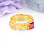 Nature-Inspired Luxury 4-Prong Ruby Engagement Ring - Additional view