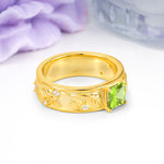 Nature-Inspired Luxury 4-Prong Peridot Engagement Ring - Additional view