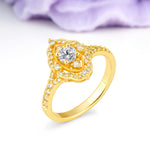 Vintage Art‑Deco Round Cut Lab Diamond Open‑Filigree Halo Engagement Ring - Additional view