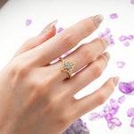 Vintage Art‑Deco Round Cut Aquamarine Open‑Filigree Halo Engagement Ring - Additional view