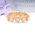 Full Eternity Layered Heart Cut Moissanite Wedding Ring - Additional view