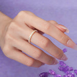 Half Eternity Continuous Round Cut Thin Smooth Band Moissanite Wedding Ring - Additional view