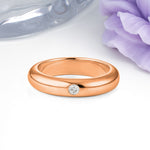 Sleek Polished Round‑Cut Moissanite Solitaire Stackable Wedding Ring - Additional view