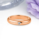 Sleek Polished Round‑Cut Lab Diamond Solitaire Stackable Wedding Ring - Additional view
