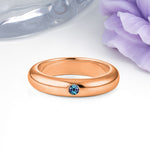 Sleek Polished Round‑Cut Alexandrite Solitaire Stackable Wedding Ring - Additional view