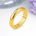 Sleek Polished Round‑Cut Moissanite Solitaire Stackable Wedding Ring - Additional view