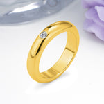Sleek Polished Round‑Cut Lab Diamond Solitaire Stackable Wedding Ring - Additional view