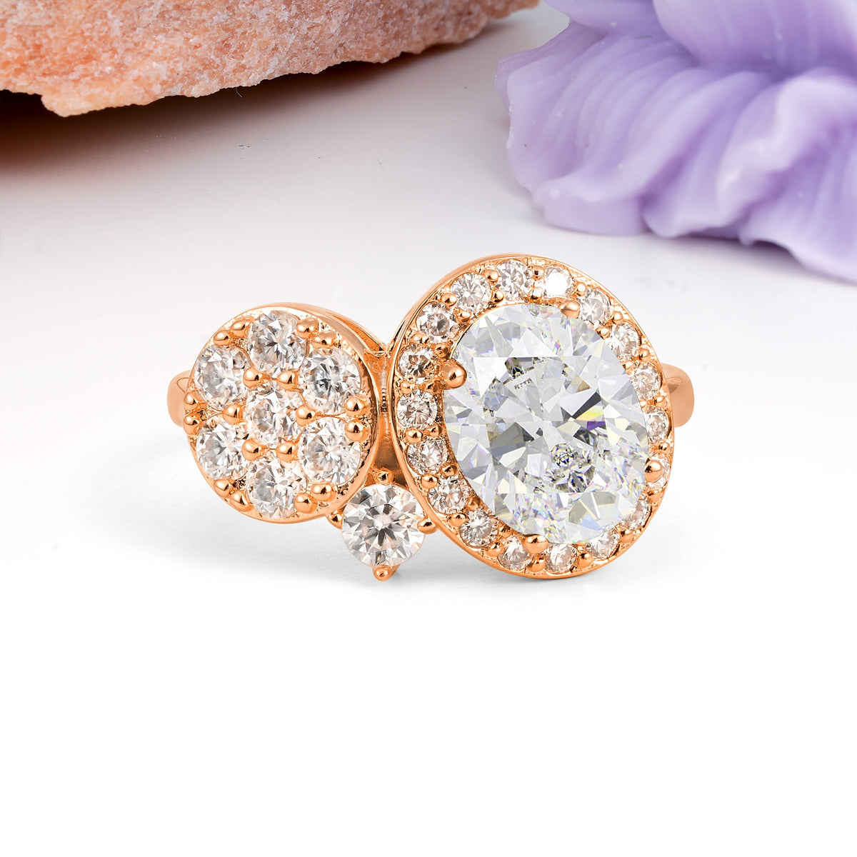 Unique 4-Prong Oval Cut Moissanite Engagement Ring - Additional view