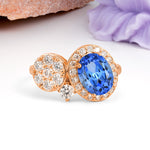 Unique 4-Prong Oval Cut Sapphire Engagement Ring - Additional view