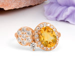 Unique 4-Prong Oval Cut Citrine Engagement Ring - Additional view