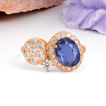 Unique 4-Prong Oval Cut Tanzanite Engagement Ring - Additional view