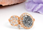 Unique 4-Prong Oval Cut Black Rutilated Quartz Engagement Ring - Additional view