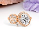 Unique 4-Prong Oval Cut Lab Diamond Engagement Ring - Additional view