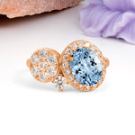 Unique 4-Prong Oval Cut Aquamarine Engagement Ring - Additional view