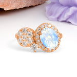 Unique 4-Prong Oval Cut Moonstone Engagement Ring - Additional view