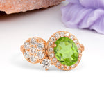 Unique 4-Prong Oval Cut Peridot Engagement Ring - Additional view