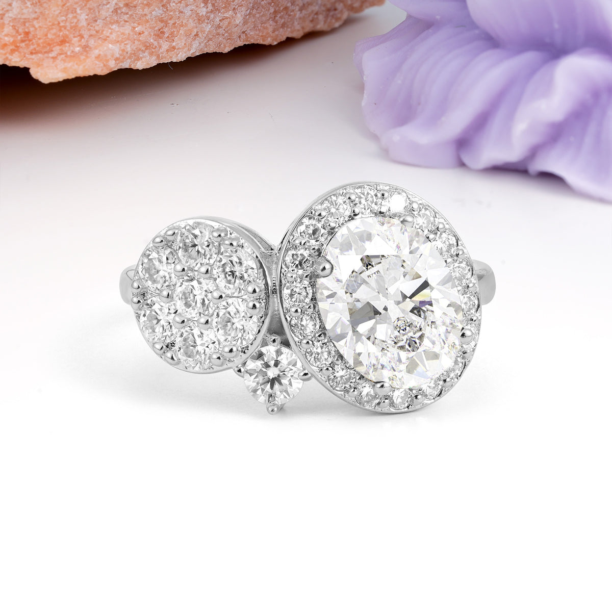 Unique 4-Prong Oval Cut Moissanite Engagement Ring - Additional view