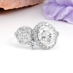 Unique 4-Prong Oval Cut Moissanite Engagement Ring - Additional view