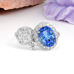Unique 4-Prong Oval Cut Sapphire Engagement Ring - Additional view