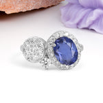 Unique 4-Prong Oval Cut Tanzanite Engagement Ring - Additional view