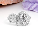 Unique 4-Prong Oval Cut Lab Diamond Engagement Ring - Additional view