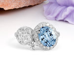 Unique 4-Prong Oval Cut Aquamarine Engagement Ring - Additional view