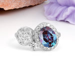 Unique 4-Prong Oval Cut Alexandrite Engagement Ring - Additional view