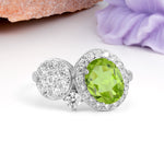 Unique 4-Prong Oval Cut Peridot Engagement Ring - Additional view